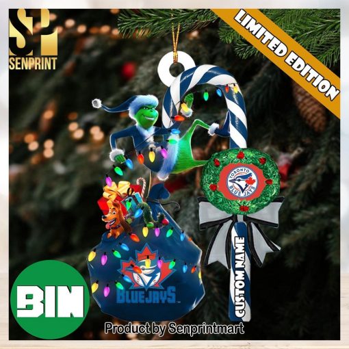 christmas gifts toronto blue jays mlb custom name grinch candy cane ornament 1 rS30v