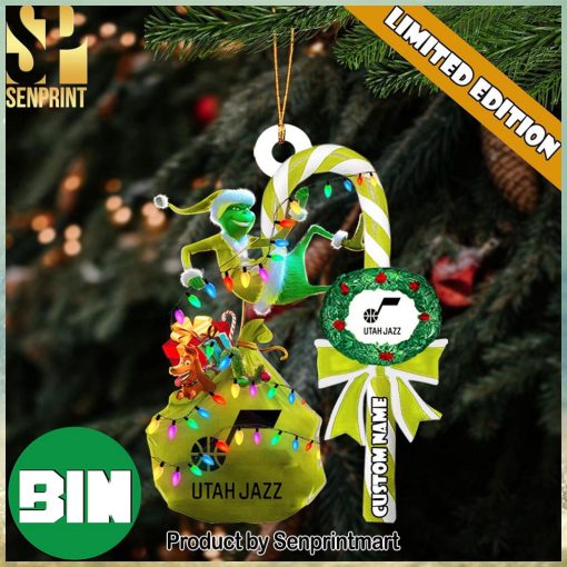 christmas gifts utah jazz nba custom name grinch candy cane ornament 1 ycmKM