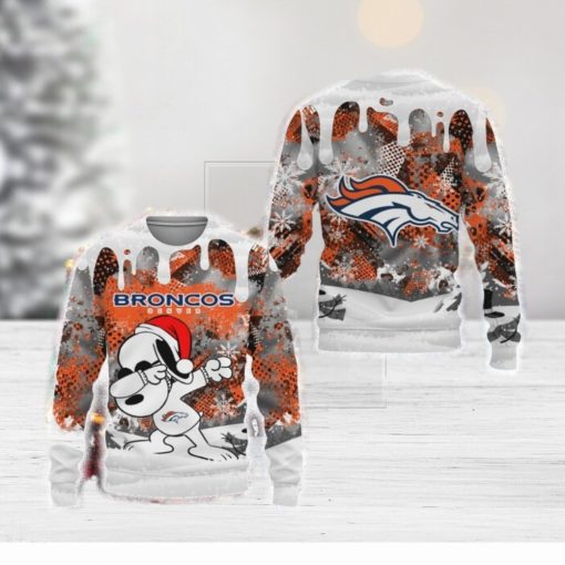 enver Broncos Snoopy Dabbing The Peanuts Sports Football Merry Christmas 3D Sweater For Fans Gifts Unisex