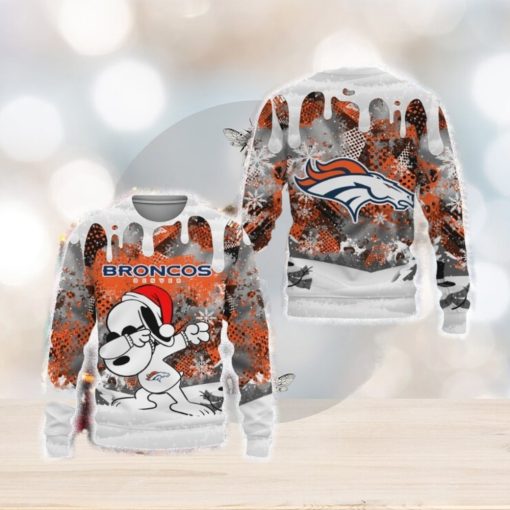 enver Broncos Snoopy Dabbing The Peanuts Sports Football Merry Christmas 3D Sweater For Fans Gifts Unisex