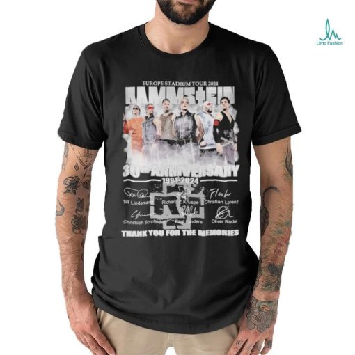 europe stadium tour 2024 rammstein 30th anniversary 1994 2024 thank you for the memories shirt