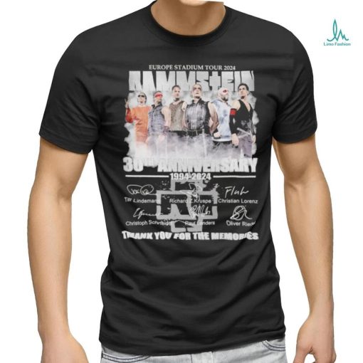 europe stadium tour 2024 rammstein 30th anniversary 1994 2024 thank you for the memories shirt