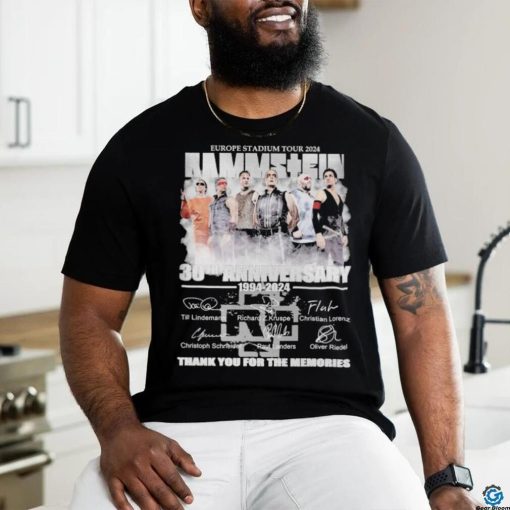europe stadium tour 2024 rammstein 30th anniversary 1994 2024 thank you for the memories shirt