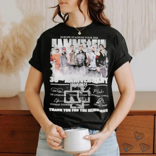 europe stadium tour 2024 rammstein 30th anniversary 1994 2024 thank you for the memories shirt