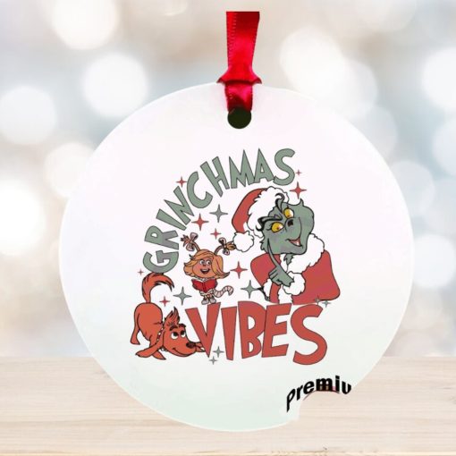 grinch vibes christmas ornament Christmas ornament