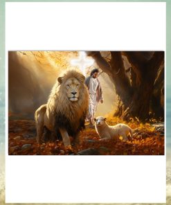 js lion sheep Horizontal Poster