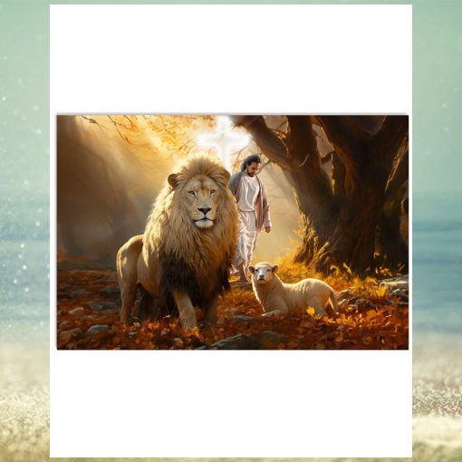 js lion sheep Horizontal Poster