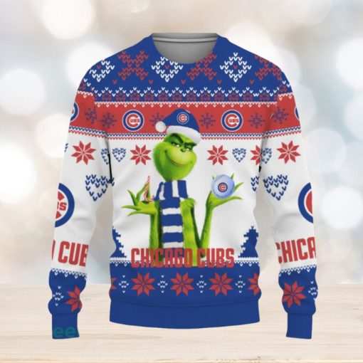 merry christmas 2023 ugly baseball american grinch cute chicago cubs Ugly Xmas Sweater AOP