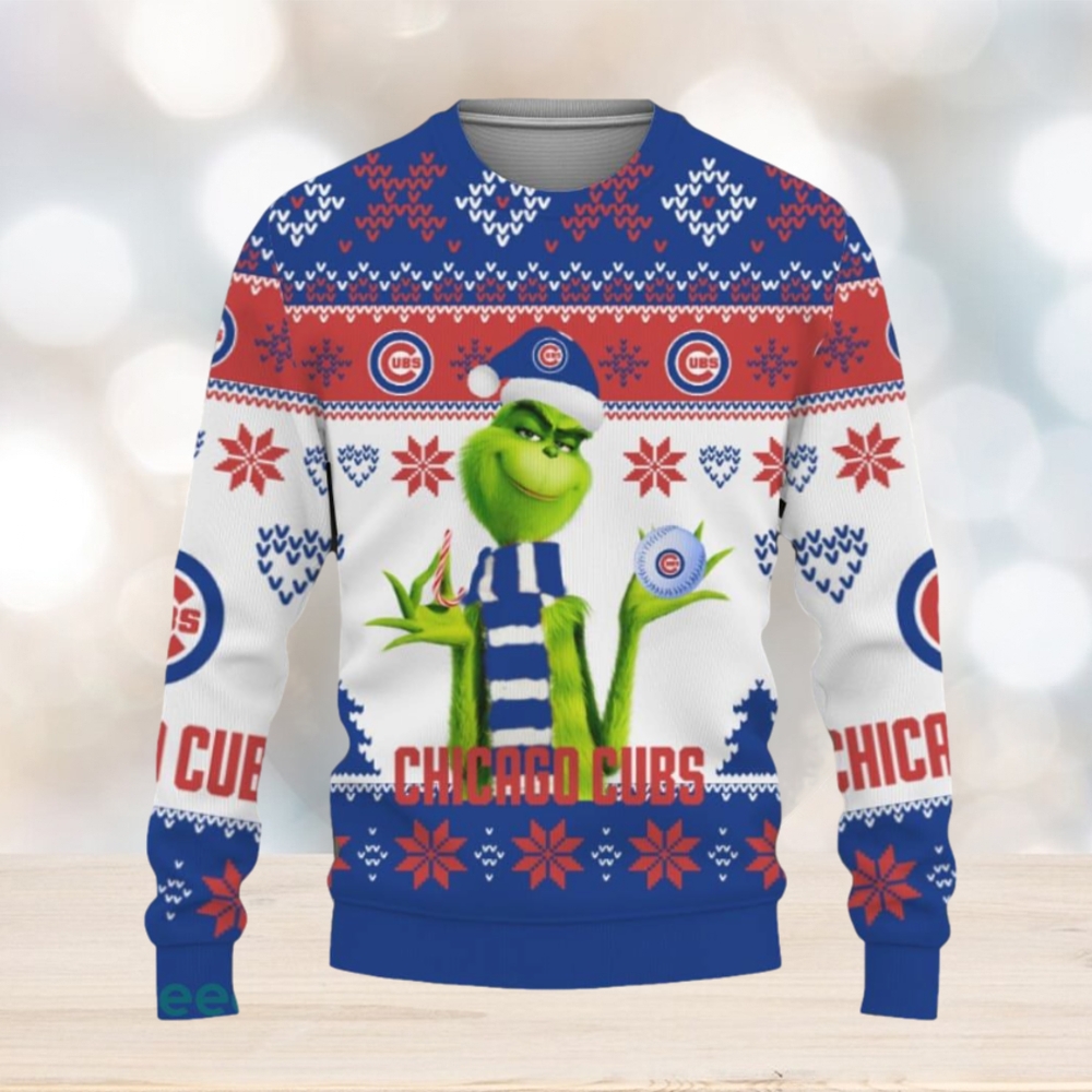 Chicago Cubs Grinch Hug Christmas AOP Sweater