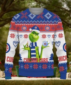 merry christmas 2023 ugly baseball american grinch cute chicago cubs Ugly Xmas Sweater AOP