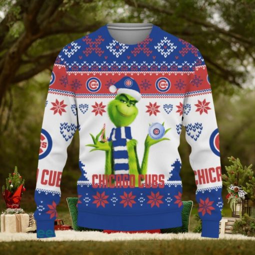 merry christmas 2023 ugly baseball american grinch cute chicago cubs Ugly Xmas Sweater AOP