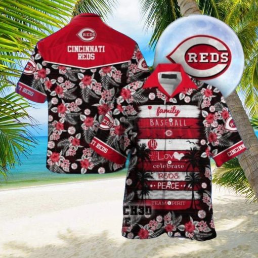 mlb cincinnati reds family baseball team spirit gift for summer lovers hawaiian shirt