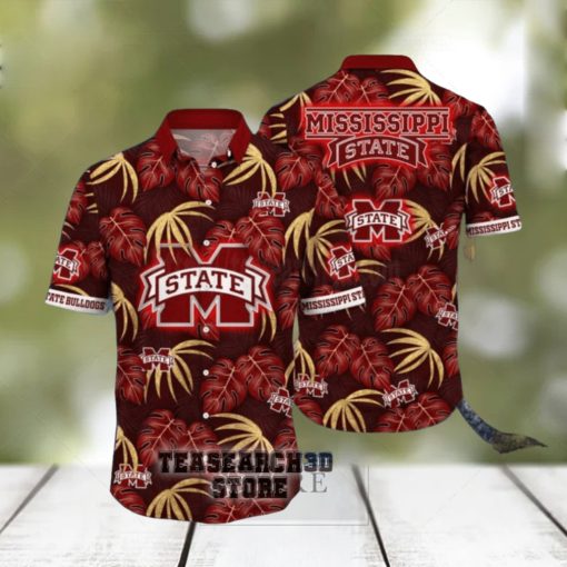 ncaa mississippi state bulldogs palm leaves beach lovers gift hawaiian shirt