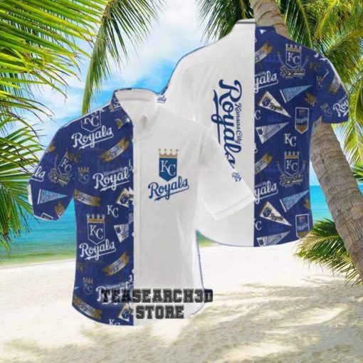 new mlb kansas city royals logo new gift for men and women color white hawaiian shirt