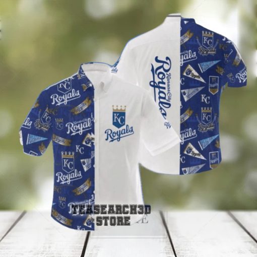 new mlb kansas city royals logo new gift for men and women color white hawaiian shirt