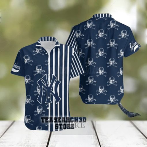 new mlb new york yankees skull pattern danger for halloween hawaiian shirt