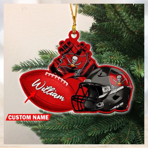 nfl tampa bay buccaneers rugby ball helmet custom shaped ornament 0631