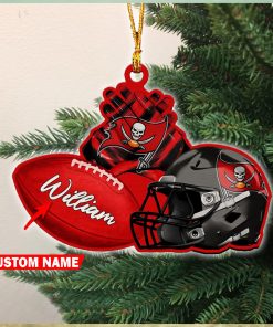 nfl tampa bay buccaneers rugby ball helmet custom shaped ornament 0631