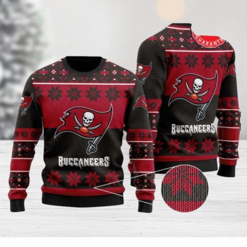 nfl tampa bay buccaneers snowflake red black ugly christmas sweater