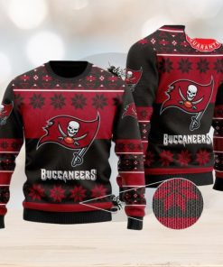 nfl tampa bay buccaneers snowflake red black ugly christmas sweater