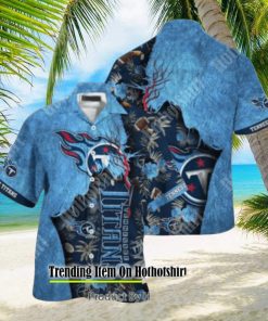 Tennessee Titans Hawaiian Shirt Floral Print American Flag Gift - Jomagift