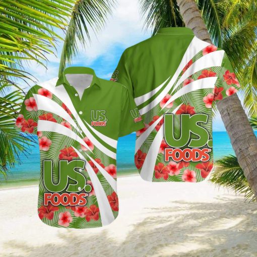 us foods Logo Stylish AOP Hawaiian Shirt Tropical Aloha For Mens