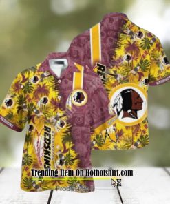 washington redskins nfl team football beach shirt summer button down hawaiian shirt