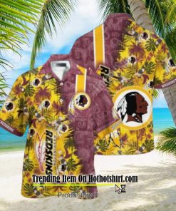 washington redskins nfl team football beach shirt summer button down hawaiian shirt