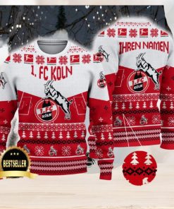 1 FC Koln Ugly Christmas Sweater Logo Custom Name Gift Fans