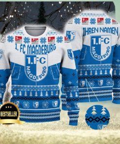 1 FC Magdeburg Ugly Christmas Sweater Logo Custom Name Gift Fans