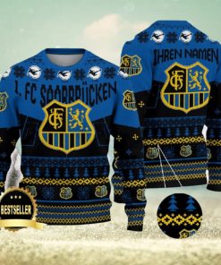 1 FC Saarbracken Ugly Christmas Sweater Logo Custom Name Gift Fans