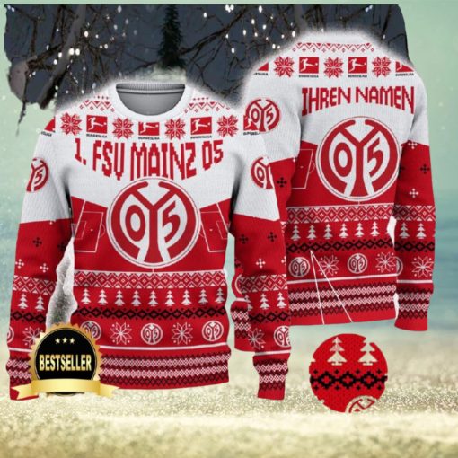 1 FSV Mainz 05 Ugly Christmas Sweater Logo Custom Name Gift Fans