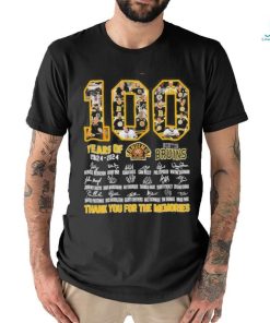 100 year of 1924 2024 Boston Bruins thank you for the memories signatures shirt
