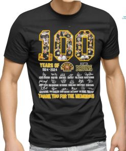 100 year of 1924 2024 Boston Bruins thank you for the memories signatures shirt
