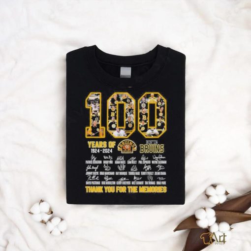 100 year of 1924 2024 Boston Bruins thank you for the memories signatures  shirt