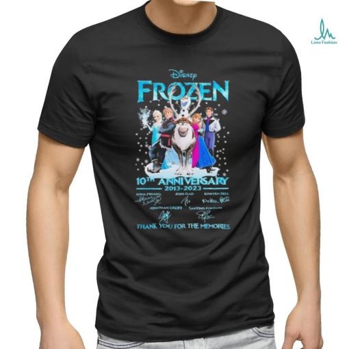 10th Anniversary 2013 2023 Disney Frozen Thank You For The Memories Signatures Shirt