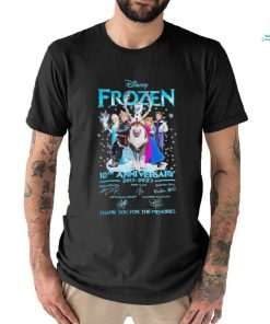 10th Anniversary 2013 2023 Disney Frozen Thank You For The Memories Signatures Shirt