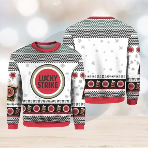 1205 Lucky Strike Cigarette Ugly Christmas Sweater