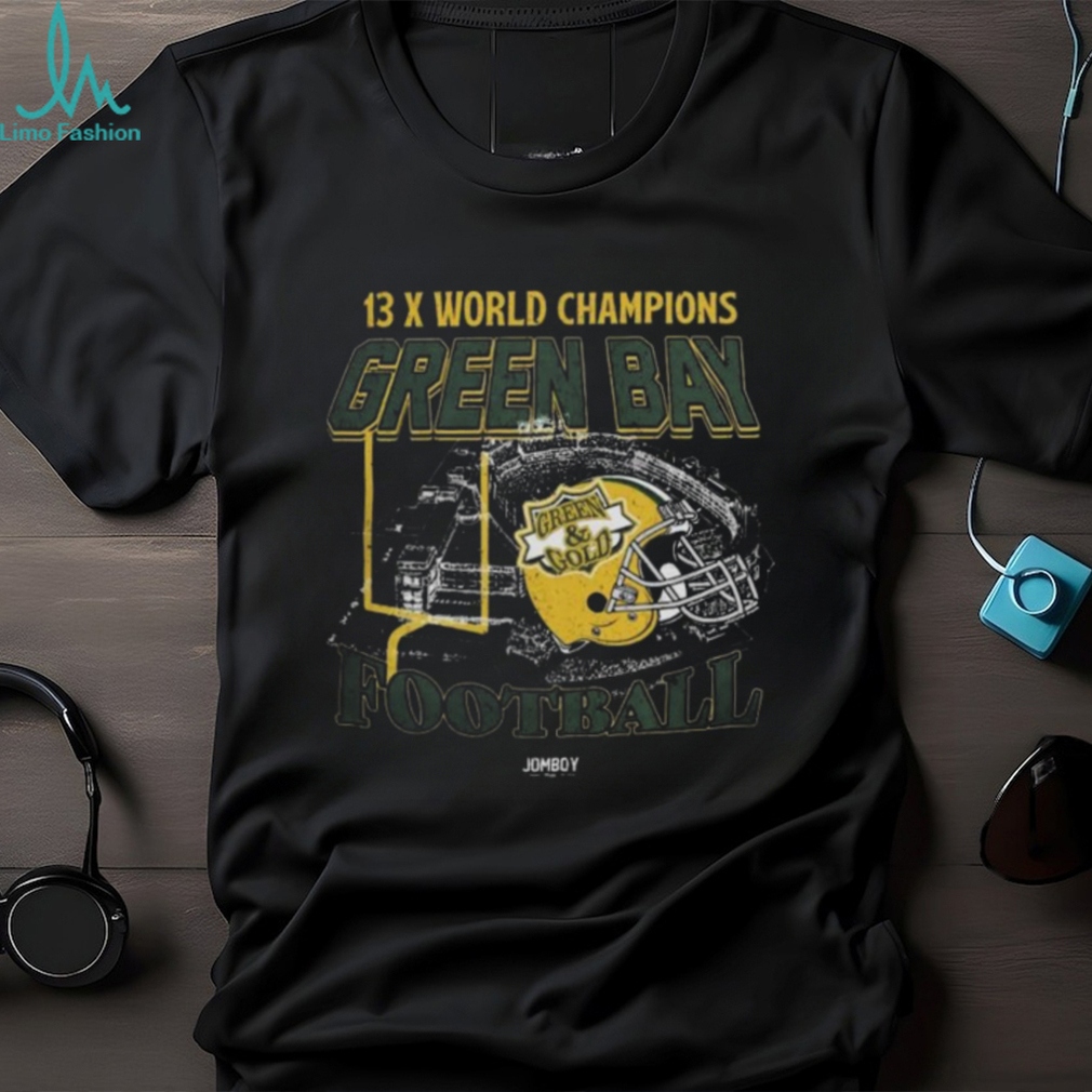 13x world champions green bay Football helmet green and gold Shirt 13x world champions green bay Football helmet green and gold Shirt