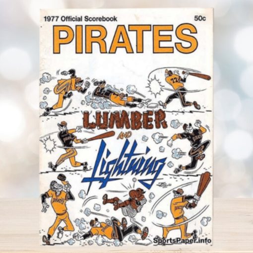 1977 Official Scorebook Pittsburgh Pirates Lumber And Lightning Decoration Poster Canvas