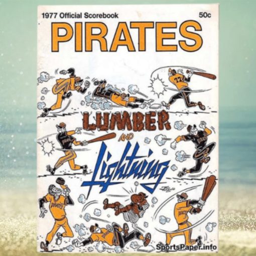 1977 Official Scorebook Pittsburgh Pirates Lumber And Lightning Decoration Poster Canvas