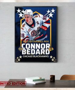1st Overall Pick Connor Bedard Chicago Blackhawks NHL Draft 2023 Home Decor Poster Canvas