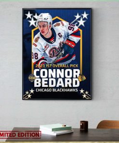 1st Overall Pick Connor Bedard Chicago Blackhawks NHL Draft 2023 Home Decor Poster Canvas