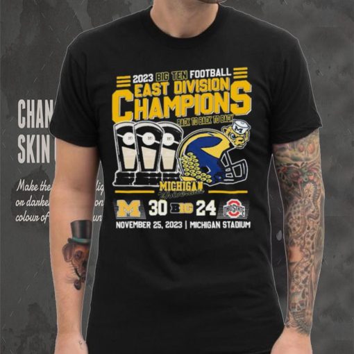 2023 B10 Football East Division Champions Back To Back To Back Michigan Wolverines 30 24 Ohio State Shirt