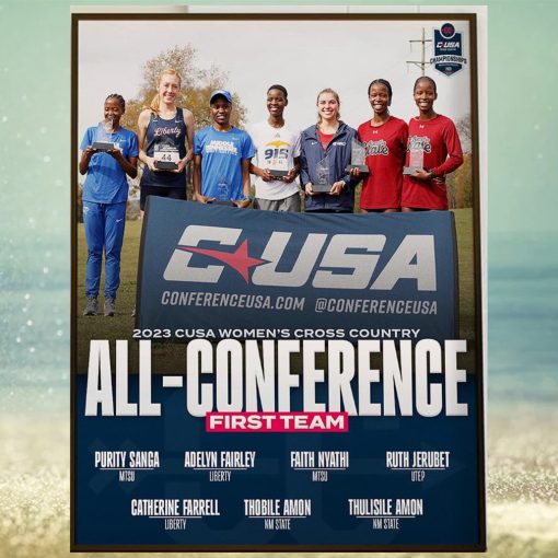 2023 CUSA Womens Cross Country All Conference First Team Home Decor Poster Canvas