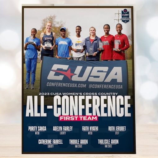 2023 CUSA Womens Cross Country All Conference First Team Home Decor Poster Canvas