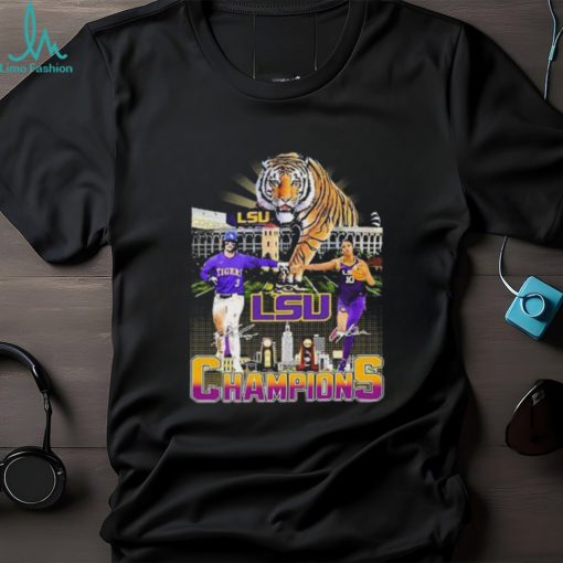 2023 Champions Dylan Crews And Angel Reese Lsu Tigers Signatures T Shirt