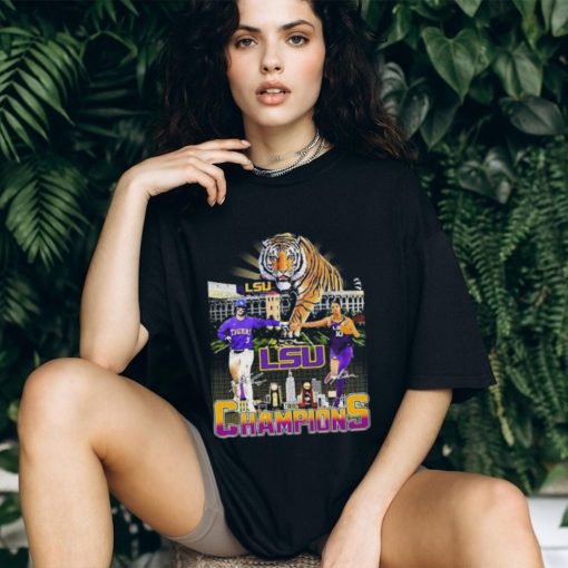2023 Champions Dylan Crews And Angel Reese Lsu Tigers Signatures T Shirt
