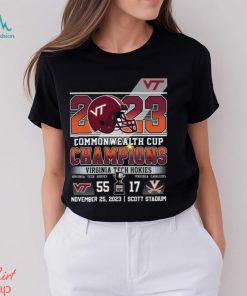 2023 Commonwealth Cup Champions Virginia Tech Hokies 55 – 17 Virginia Cavaliers November 25, 2023 Scott Stadium T Shirt
