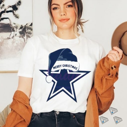 2023 Dallas Cowboys Merry Christmas Santa Hat Logo T shirt
